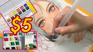 How My Drawing is with CHEAP WATERCOLOR  Huta Chan [upl. by Vernor]