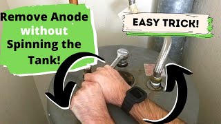 Keep Water Heater from Spinning Remove Anode Rod EASY TRICK [upl. by Doggett96]