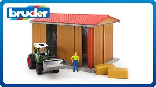 Bruder Toys bworld Farming Machine Hall with Figure 62620 [upl. by Ellennod]