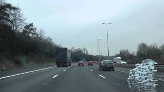 Driving On The M5 From J6 Worcester To J5 Droitwich England 10th February 2012 [upl. by Domella]