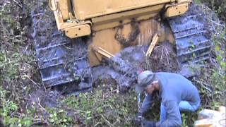 Caterpillar D6D stuck in mud while drum chopping [upl. by Lamarre819]