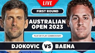 DJOKOVIC vs BAENA  Australian Open 2023  Live Tennis PlaybyPlay [upl. by Sedecram]