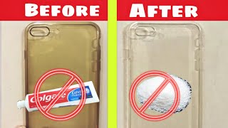 Easy Way to Clean Transparent Mobile Cover  10000 Removal of Yellowness [upl. by Tamara]