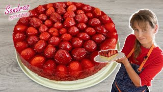 Erdbeertorte klassisch  die schnellste und einfachste Obsttorte der Welt  Rezept [upl. by Bezanson346]