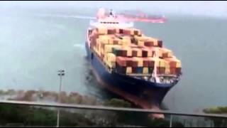 Raw German Container Ship Runs Aground [upl. by Robena71]