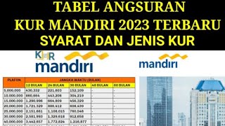 TABEL ANGSURAN KUR MANDIRI 2023 TERBARU  Syarat dan Jenis KUR [upl. by Enilorac]