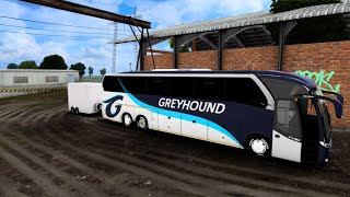 neobus new road n10  greyhound bus mod ets2  pulling trailer  africa map mod ets2 150  buses [upl. by Akcirred]