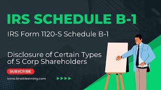 Form 1120S Schedule B1Disclosure of Shareholders [upl. by Garceau]