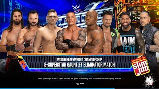 8man Gauntlet Eliminator Match  World Heavyweight Championship  WWE 2K24 [upl. by Iviv]