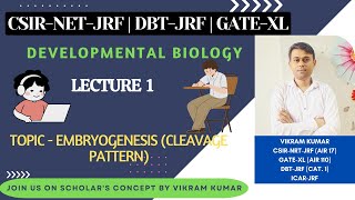 Lecture 1  Embryogenesis Cleavage  Development Biology  CSIRNETJRF GATEXL DBTJRF ICMRJRF [upl. by Janie]