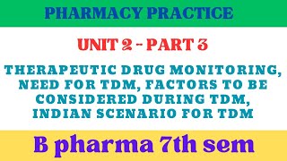 Therapeutic drug monitoring process  Factors to be considered during Therapeutic drug monitoring [upl. by Kallman]