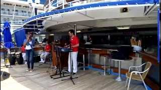 Celestyal olympia cruise ship  cuban salsa music on the deck [upl. by Canice]