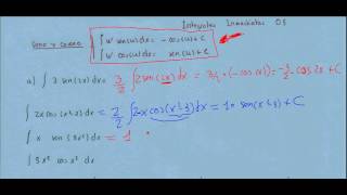 Integrales indefinidas 05 seno coseno inmediatas [upl. by Lew]