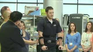 Exoskeleton gives man ability to walk again [upl. by Julianna]