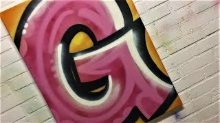 GRAFFITI  LETTER G  ALPHABET ON CANVAS WITH SPRAY PAINT [upl. by Lune54]