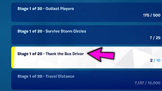 Stage 1 of 20  Thank the Bus Driver  Fortnite Milestone Quests [upl. by Guy]