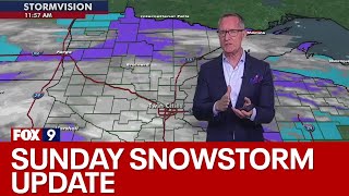 Minnesota weather Sunday snowstorm update from Ian Leonard 3 pm [upl. by Annoyek384]