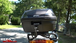 Givi B37 Tech Monolock Top Case Review VFR800 [upl. by Nyliuqcaj20]