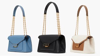 Kate Spade gramercy bag shearling medium convertible shoulder Color whiteblueblack [upl. by Mcripley935]