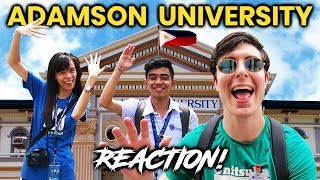 Foreigner Reacts to ADAMSON UNIVERSITY AdU Filipino University Tour [upl. by Esyahc416]