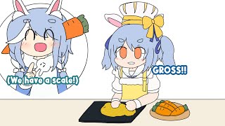 Pekomama was watching Pekoras cooking stream 【Hololive Animation Usada Pekora】 [upl. by Ahsemit930]