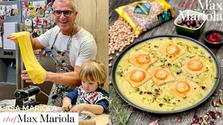 RAVIOLI FATTI IN CASA RIPIENI DI PESCE con CREMA DI CECI  Ricetta di Chef Max Mariola [upl. by Ahsiyt]