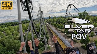 Silver Star POV Back Row 4K 60FPS 2024 Europa Park BampM Hyper Coaster  NonCopyright [upl. by Kyte]