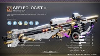 Destiny 2 Crafting Personal God Roll Speleologist [upl. by Kuehn]