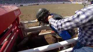 Jared Pasonage 84 pts on Outlaw Buckers Wrangler Tough  Calgary Stampede [upl. by Artinad117]