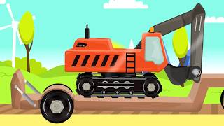 Tractor construction  Delivery of parts by a big Ship  Street Vehicles and cartoon animation [upl. by Mayram]