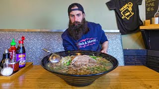 OVER 200 PEOPLE HAVE FAILED THIS MASSIVE PHO CHALLENGE IN CANADA  BeardMeatsFood [upl. by Nad]