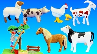 Playmobil Farm Apple Harvest Barn Animals Building Set Build Review [upl. by Giffie]