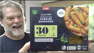 Coles Made Easy Curried Sausages Taste Test [upl. by Damha877]