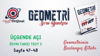 ÖSYM TARZI TEST 5  Üçgende Açı  Mikro Orijinal Geometri Soru Bankası [upl. by Junno]