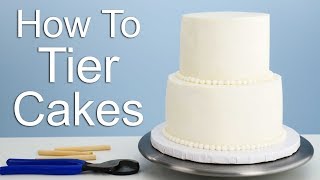 The EASIEST way to Tier a Cake [upl. by Salokkin]