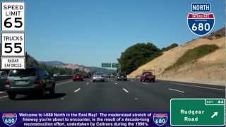 I680 North CA Driving Thru Walnut Creek amp Concord Mile 43 To Mile 53 [upl. by Ayouqat359]