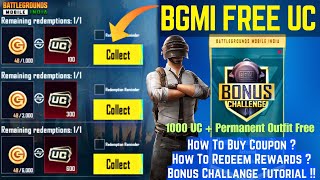 BGMI Bonus Challange Tutorial In Malayalam 😍  Free 1000 UC For All  Androgamer 🔥 [upl. by Aplihs844]