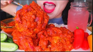 ASMR RED FRIED CHICKEN CURRY  PEPPERS  WATERMELON SODA  AYAM MASAK MERAH MALAYSIA 咖喱饭 咀嚼音 먹방 [upl. by Won]