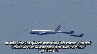 Hrvatsko Ratno Zrakoplovstvodobrodošlica kući srebrnim Vatrenima 16072018 [upl. by Noval]