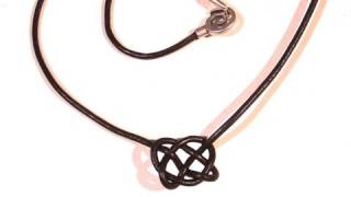 Beading Ideas  Celtic knot neclace using leather cord [upl. by Aicilat]