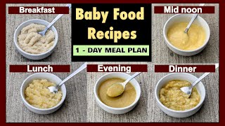 8 MONTHS BABY FOOD  1 DAY MEAL PLAN of 8  9 MONTHS BABY  Baby Food Recipes [upl. by Ibrik]