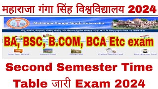 mgsu Bikaner second semester exam Time Table जारी 2024  babscbcom second Semester exam date 2024 [upl. by Llevrac609]