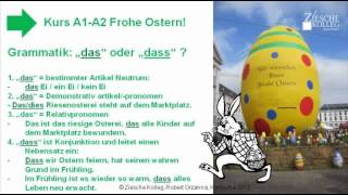 A1A2 Frohe Ostern Grammatik das oder dass [upl. by Nawyt]