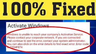 How to Fix Error Code 0xC004F074 Windows 10 Pro Activation Error [upl. by Magee27]