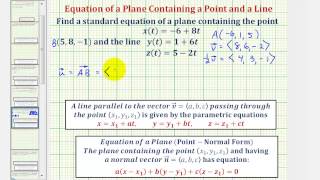 Ex Find the Equation of the Plane Containing a Given Line and a Point Using Vectors [upl. by Esinyl]