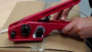 how to use strapping tensioner amp sealer tool [upl. by Arykahs]