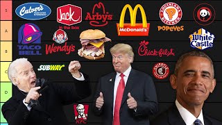 PRESIDENTS MAKE A FAST FOOD TIER LIST [upl. by Nonnaehr]