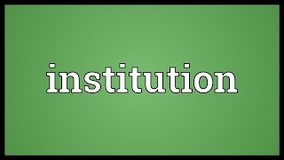 Institution Meaning [upl. by Grissom397]