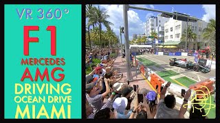 VR 360 F1 Mercedes Racing on South Beach during Miami GP 2022 Hamilton w13 [upl. by Susanna]