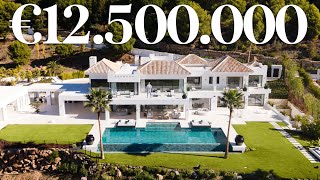 Inside €12500000 Brand New Modern MEGA MANSION Frontline Golf in Marbella  Drumelia Real Estate [upl. by Conlin]